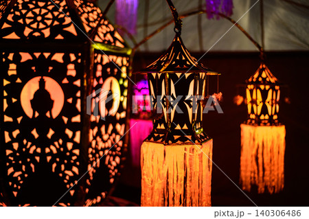 Vesak lanterns, Colorful rotating lanterns display during the Vesak festival in Sri Lanka Vesak lanterns, Colorful rotating lanterns display during the Vesak festival in Sri Lanka 140306486