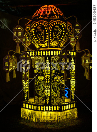 Vesak lanterns, Colorful rotating lanterns display during the Vesak festival in Sri Lanka Vesak lanterns, Colorful rotating lanterns display during the Vesak festival in Sri Lanka 140306487