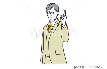 指を立てる法関連のビジネスの男性イラスト素材 140306529