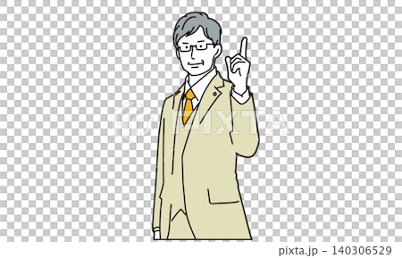 指を立てる法関連のビジネスの男性イラスト素材 140306529