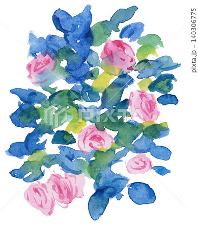おしゃれな薔薇の水彩イラスト 140306775