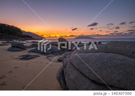 海亀産卵地永田いなか浜夕景 マジックアワー 屋久島(冬 海亀産卵地永田いなか浜夕景 マジックアワー 屋久島(冬 140307300