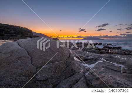海亀産卵地永田いなか浜夕景 マジックアワー 屋久島(冬 海亀産卵地永田いなか浜夕景 マジックアワー 屋久島(冬 140307302