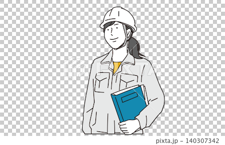 一幅簡單的女性建築工人插圖 一幅簡單的女性建築工人插圖 140307342