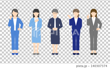 職業婦女/女強人全身插畫套組（向量素材） 140307374
