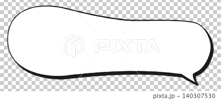 Simple, hand-drawn line art speech bubble, very long, gourd-shaped, black and white. Simple, hand-drawn line art speech bubble, very long, gourd-shaped, black and white. 140307530