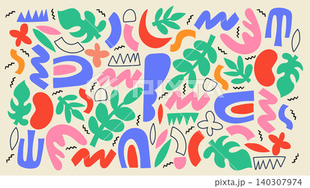 Playful Abstract Shapes Background Playful Abstract Shapes Background 140307974