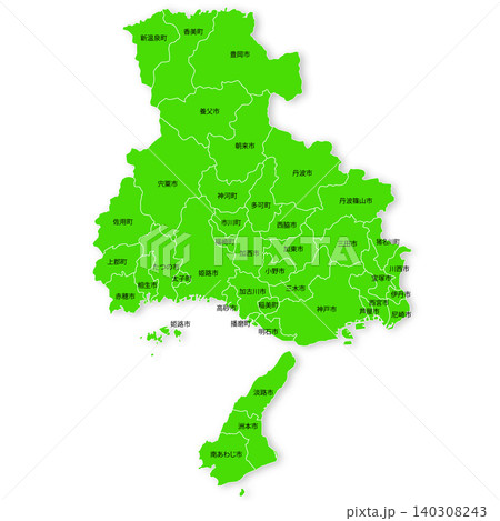 兵庫県と市町村の地図 兵庫県と市町村の地図 140308243