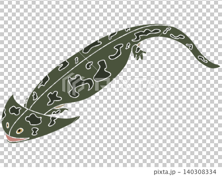 A stylized illustration of Diplocaulus from the Permian period. 140308334