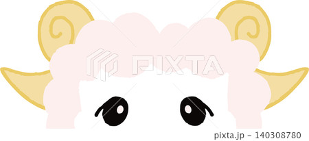 年賀状 羊のベクターイラスト素材 年賀状 羊のベクターイラスト素材 140308780