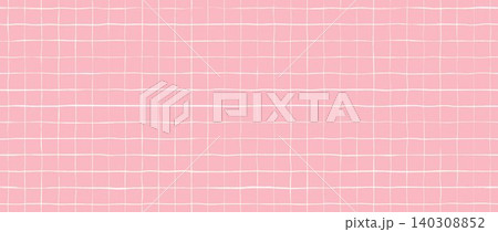 Hand drawn square grid seamless pattern. White pink repeated doodled checkered background. Sketch thin checker paper texture. Pencil drawn journal sheet notebook template. Vector line planer page Hand drawn square grid seamless pattern. White pink repeated doodled checkered background. Sketch thin checker paper texture. Pencil drawn journal sheet notebook template. Vector line planer page 140308852