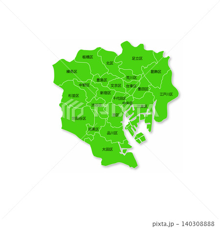 東京23区の地図 東京23区の地図 140308888