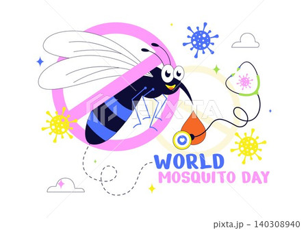 World Mosquito Day Illustration Featuring Mosquito Awareness, Disease Prevention, Insect Control, Public Health Campaign, and Repellent Protection World Mosquito Day Illustration Featuring Mosquito Awareness, Disease Prevention, Insect Control, Public Health Campaign, and Repellent Protection 140308940