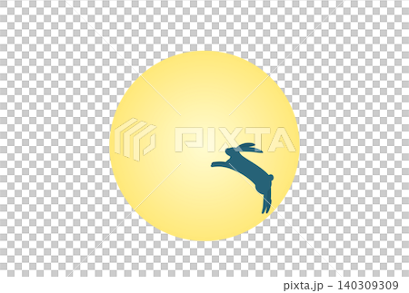 A silhouette of a leaping rabbit against a full moon. A silhouette of a leaping rabbit against a full moon. 140309309