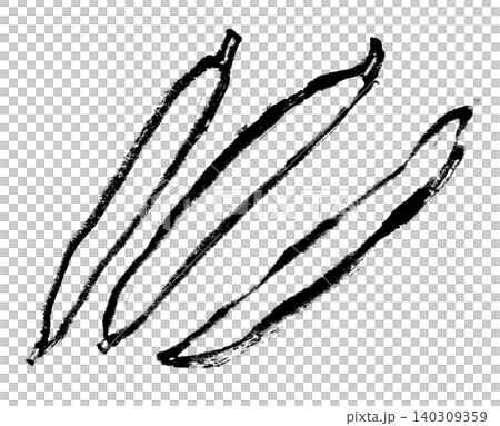 墨絵　水墨画　いんげん 140309359