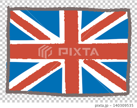 手描きのイギリス国旗 手描きのイギリス国旗 140309535
