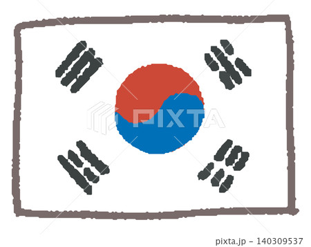 手描きの韓国国旗 140309537