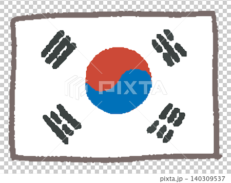 手描きの韓国国旗 140309537