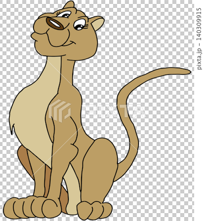 手書き動物イラスト☆メス ライオン 手書き動物イラスト☆メス ライオン 140309915