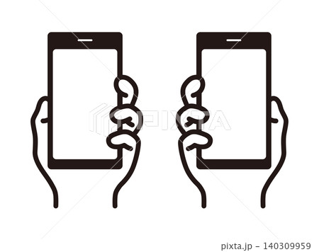 スマホを持つ手のイラスト 140309959