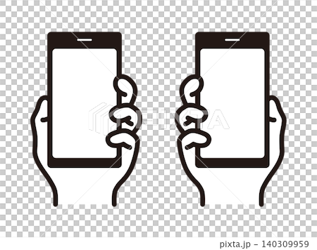 スマホを持つ手のイラスト 140309959