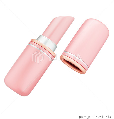 Pink lipstick cosmetic product, 3d illustration 140310613
