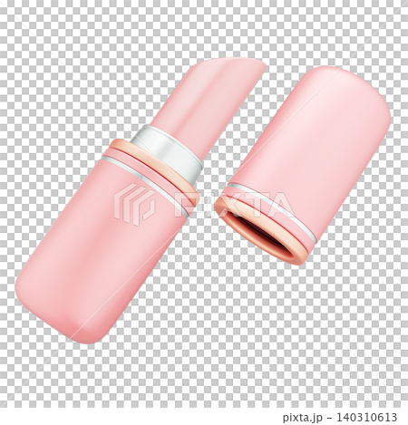 Pink lipstick cosmetic product, 3d illustration 140310613