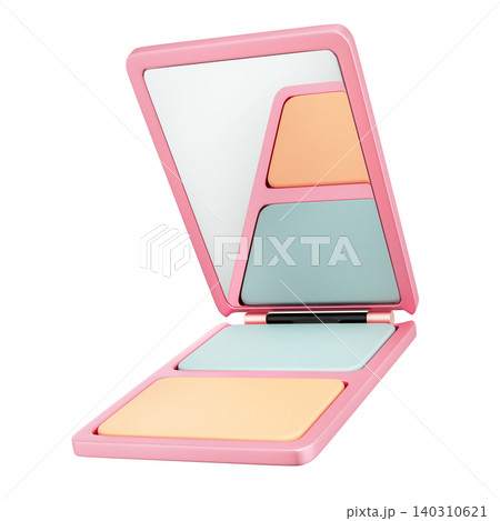 Face powder, compact powder, makeup beauty and cosmetic, 3d Illustration 140310621