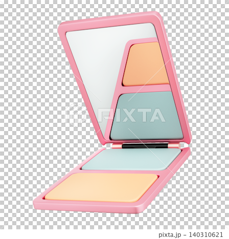 Face powder, compact powder, makeup beauty and cosmetic, 3d Illustration 140310621