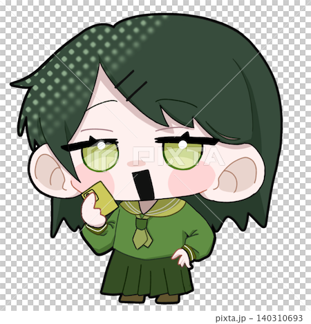 女の子セーラー服ミニキャラのイラスト 女の子セーラー服ミニキャラのイラスト 140310693