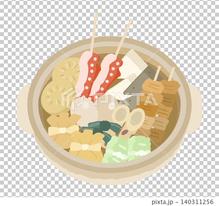 鍋に入ったおでんのイラスト 140311256