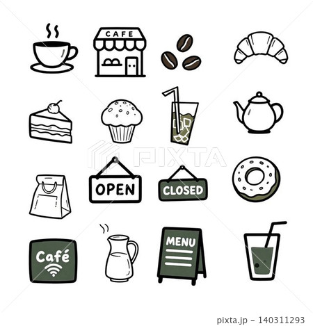 カフェ セットイラスト カフェ セットイラスト 140311293