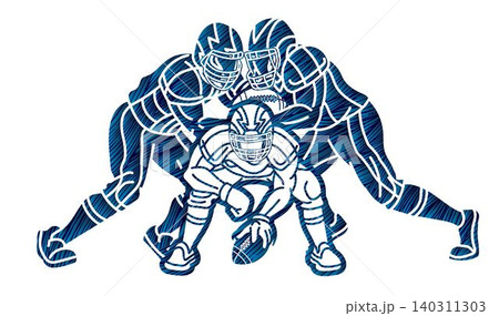 Group of American Football Players Mix Action Cartoon Sport Team Graphic Vector Group of American Football Players Mix Action Cartoon Sport Team Graphic Vector 140311303