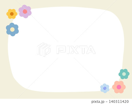 かわいいお花のフレームのイラスト素材 140311420
