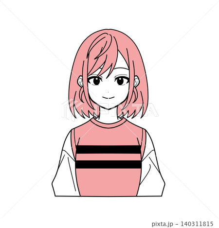 普通の女性①上半身_単色 140311815