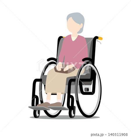 車椅子＿高齢者女性 140311908