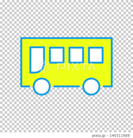 一個簡單的公車圖標,從側面看去。 一個簡單的公車圖標,從側面看去。 140311989