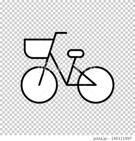 A simple bicycle icon with a basket. A simple bicycle icon with a basket. 140311997