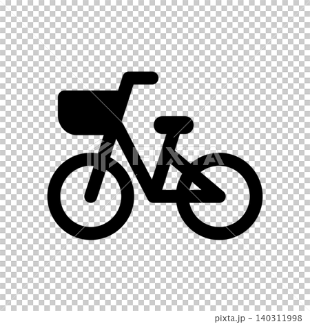 カゴが付いたシンプルな自転車のアイコン カゴが付いたシンプルな自転車のアイコン 140311998