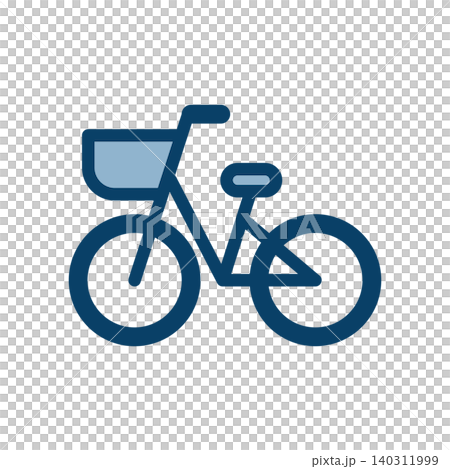 A simple bicycle icon with a basket. A simple bicycle icon with a basket. 140311999