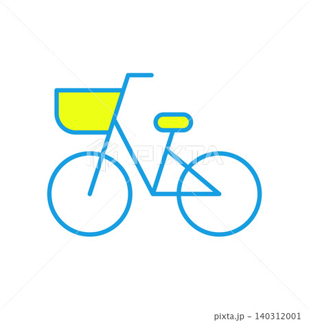 カゴが付いたシンプルな自転車のアイコン カゴが付いたシンプルな自転車のアイコン 140312001