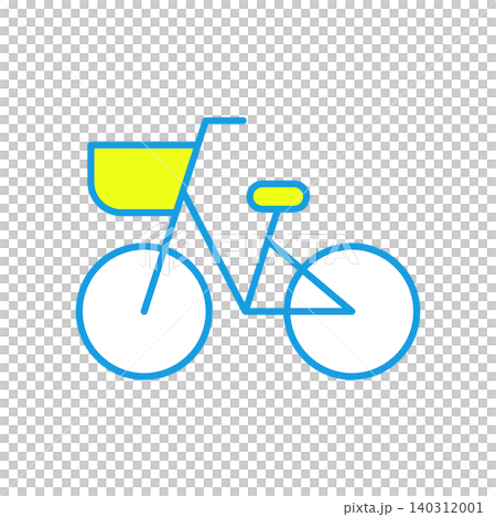カゴが付いたシンプルな自転車のアイコン カゴが付いたシンプルな自転車のアイコン 140312001