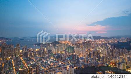 May 29 2022 The Kowloon skyline night lights harbor 140312524