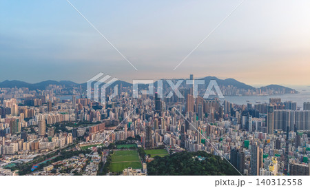 May 29 2022 a Kowloon skyline dense urban panorama 140312558