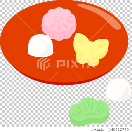 皿に乗せた干菓子 皿に乗せた干菓子 140312770