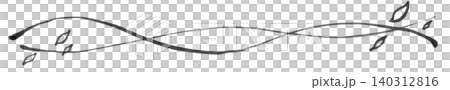 Leaves drawn with a soft marker, fluttering in the air - double line monochrome 2 Leaves drawn with a soft marker, fluttering in the air - double line monochrome 2 140312816