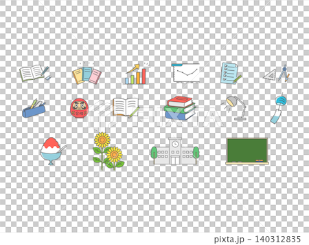 Summer study icon set Summer study icon set 140312835