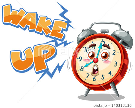 Animated Alarm Clock with Wake Up Text Animated Alarm Clock with Wake Up Text 140313136