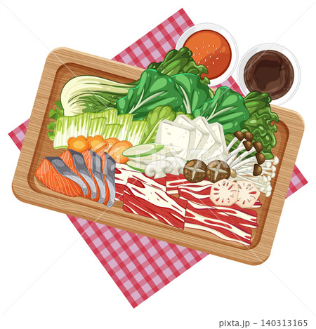 Colorful Thai Food Platter with Fresh Ingredients 140313165