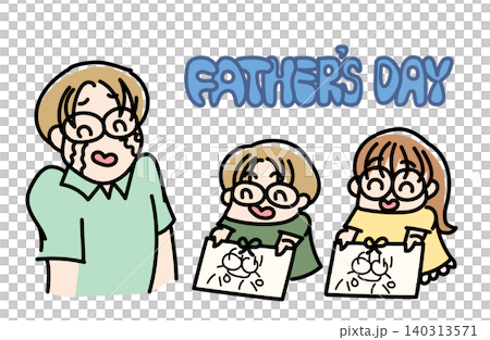 Illustration of a brother and sister giving a portrait as a Father's Day gift | Family, gratitude, June image material Illustration of a brother and sister giving a portrait as a Father's Day gift | Family, gratitude, June image material 140313571